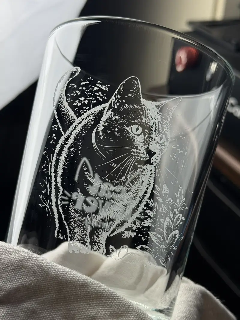 A photograph converted and engraved onto a glass