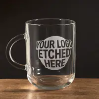 Glass Coffee Mug — 330 ml glass engraved with a logo by Lucent Labs