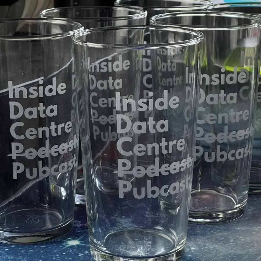Conical pints engraved with a company logo, ready to be given as gifts