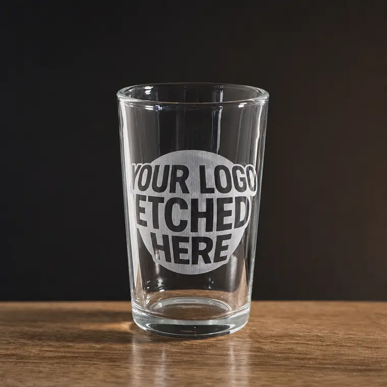 Conical Shot — 80 ml glass engraved with a logo by Lucent Labs