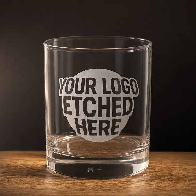 Whisky Tumbler — 320 ml glass engraved with a logo by Lucent Labs