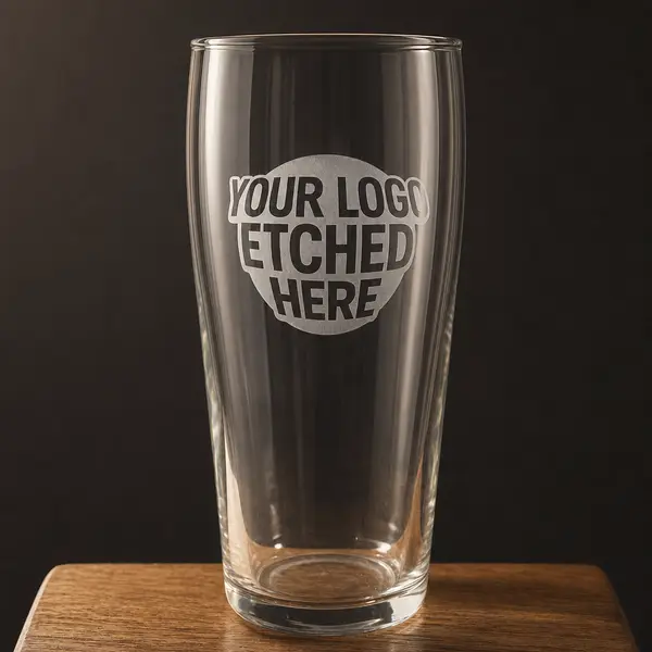 Willi Becher Pint — 570 ml glass engraved with a logo by Lucent Labs