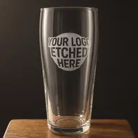 Willi Becher Pint — 570 ml glass engraved with a logo by Lucent Labs